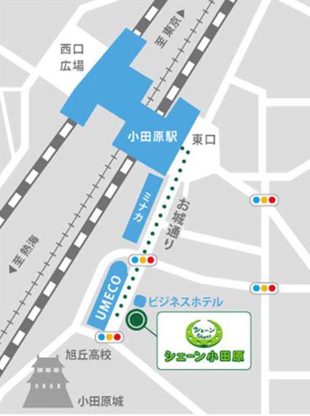 シェーン小田原へのルート